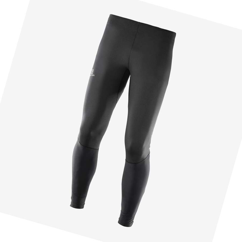 Salomon AGILE LONG Nadrág Férfi Fekete Sárga | 01736-ZUDC