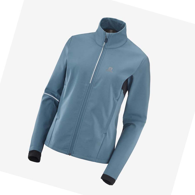 Salomon AGILE SOFTSHELL Kabát Női Kék | 46821-CAPQ