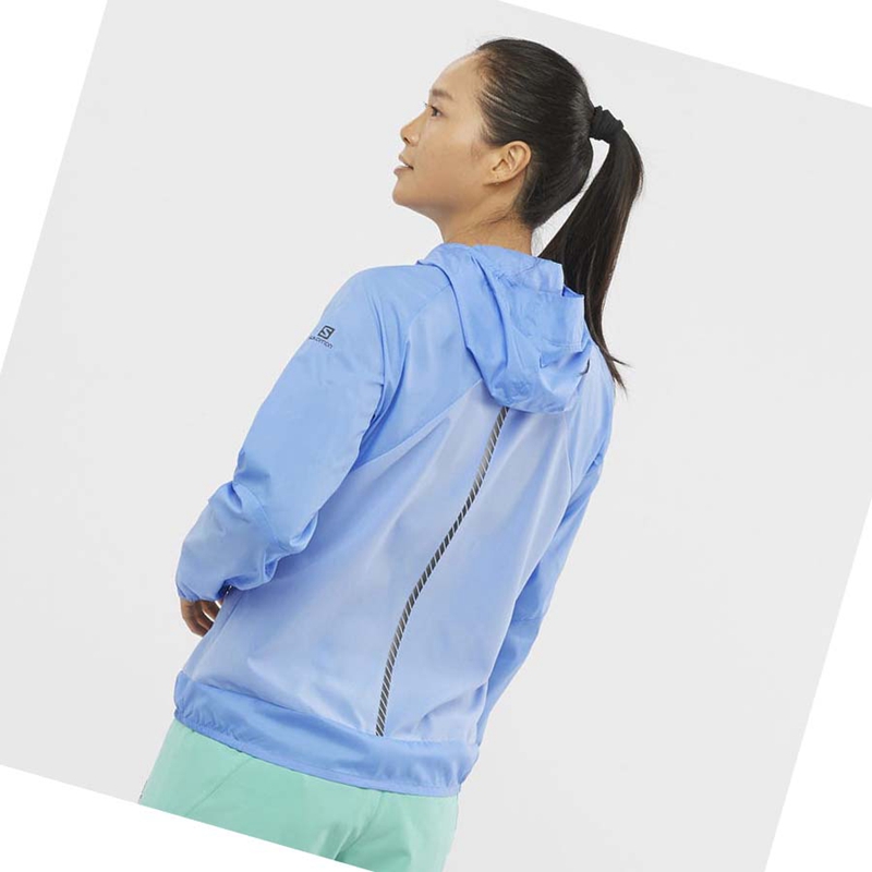 Salomon BONATTI CROSS WIND WINDBREAKERS Kabát Női Kék | 74015-VQCB