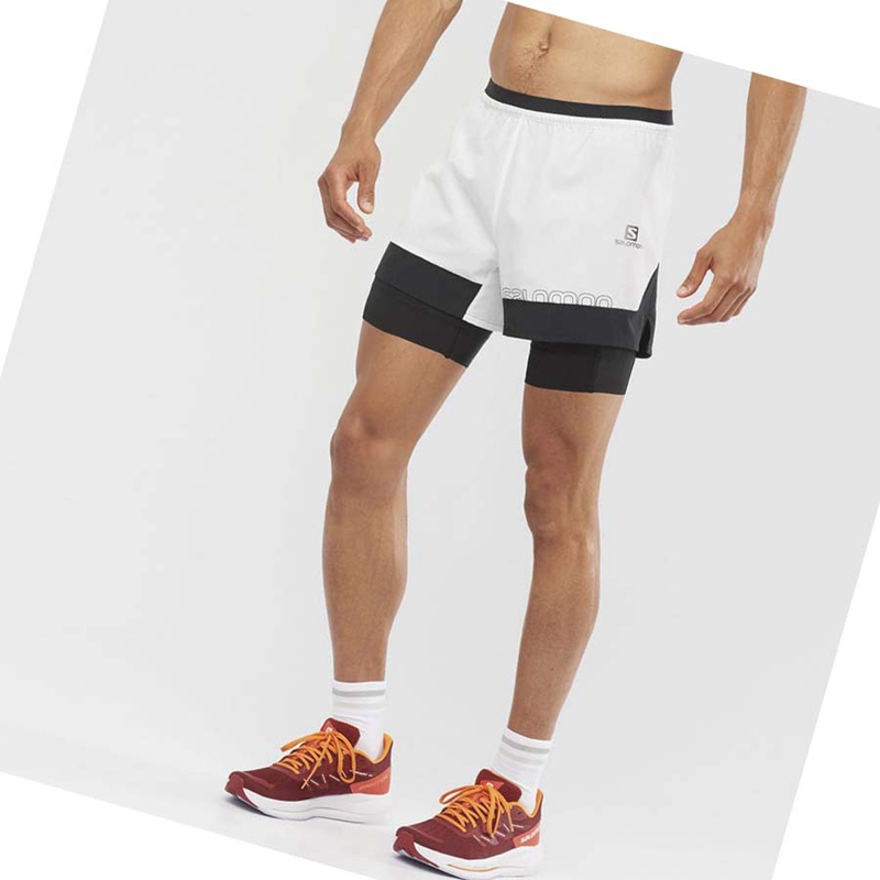 Salomon CROSS 2IN1 Rövidnadrág Férfi Fehér | 97041-EFRB