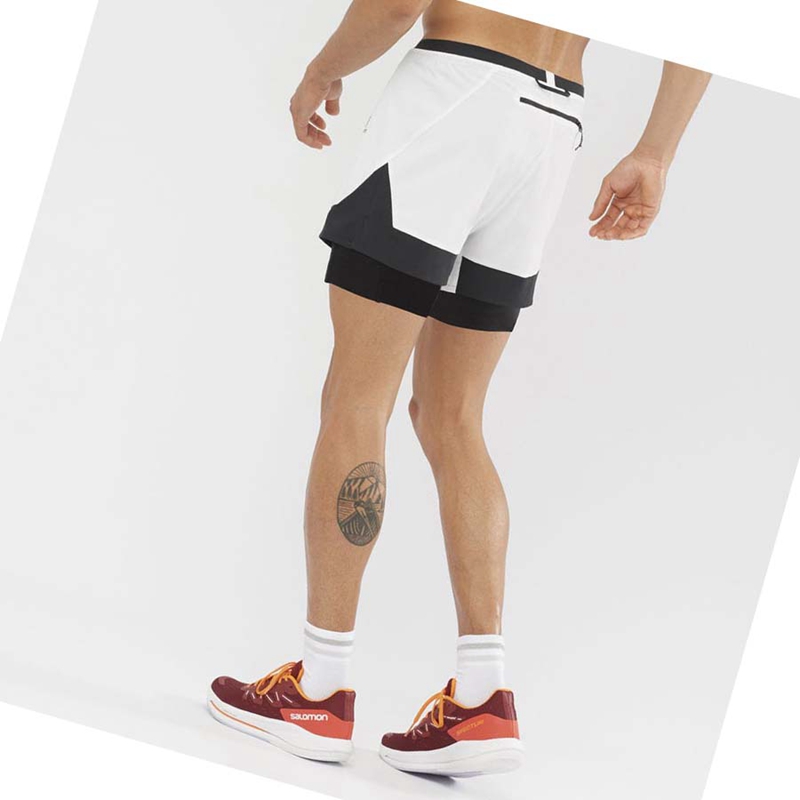 Salomon CROSS 2IN1 Rövidnadrág Férfi Fehér | 97041-EFRB