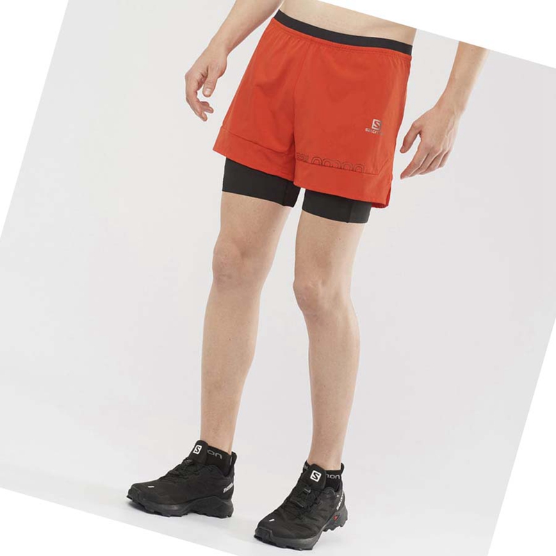 Salomon CROSS 2IN1 Rövidnadrág Férfi Narancssárga | 78106-HKRJ