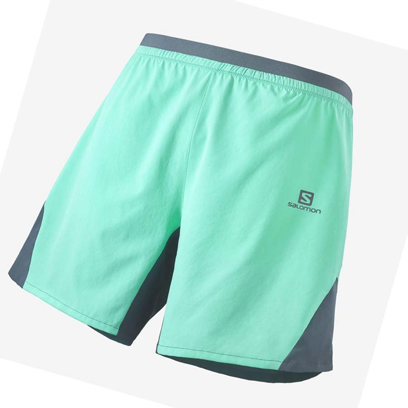 Salomon CROSS 7\'\' NO LINER Rövidnadrág Férfi Menta | 58219-HAXN