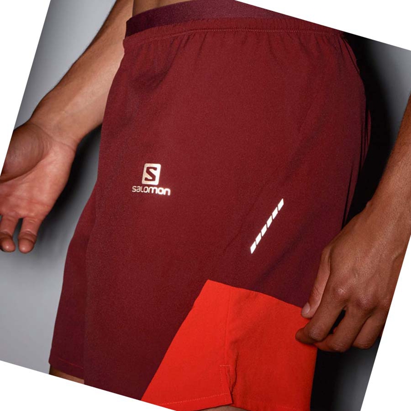 Salomon CROSS 7'' NO LINER Rövidnadrág Férfi Piros | 69728-KVWM