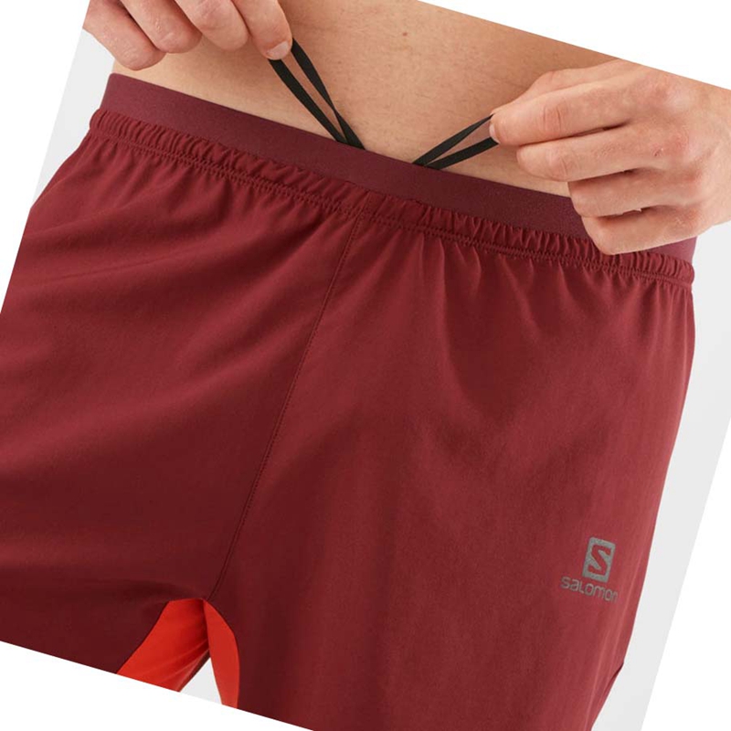 Salomon CROSS 7'' NO LINER Rövidnadrág Férfi Piros | 69728-KVWM