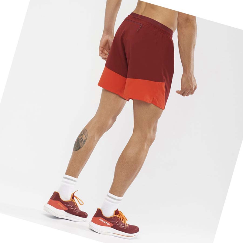 Salomon CROSS 7'' NO LINER Rövidnadrág Férfi Piros | 69728-KVWM