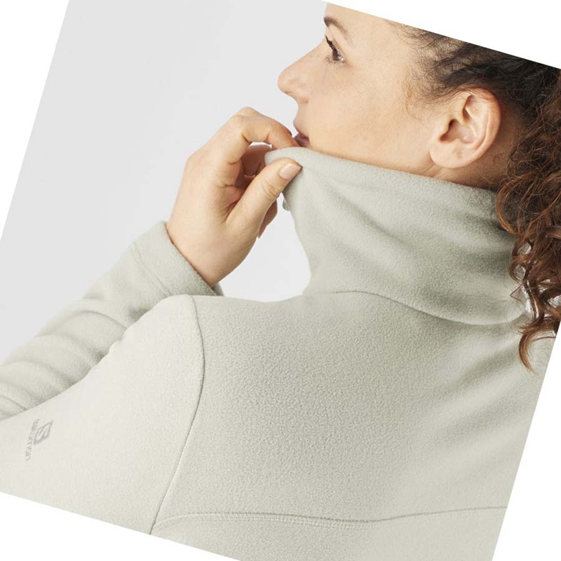Salomon ESSENTIAL COSY FLEECE Kapucnis Pulóver Női Bézs | 19453-KYCU