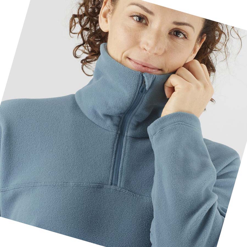Salomon ESSENTIAL COSY FLEECE Kapucnis Pulóver Női Kék | 19568-LWKB