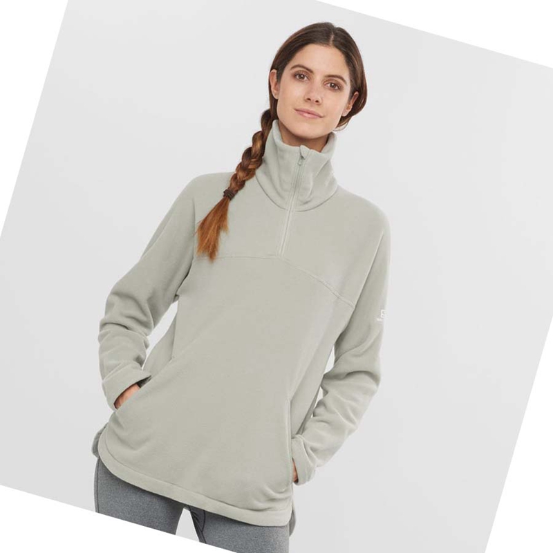 Salomon ESSENTIAL COSY FLEECE Kapucnis Pulóver Női Fehér | 48150-DLMT