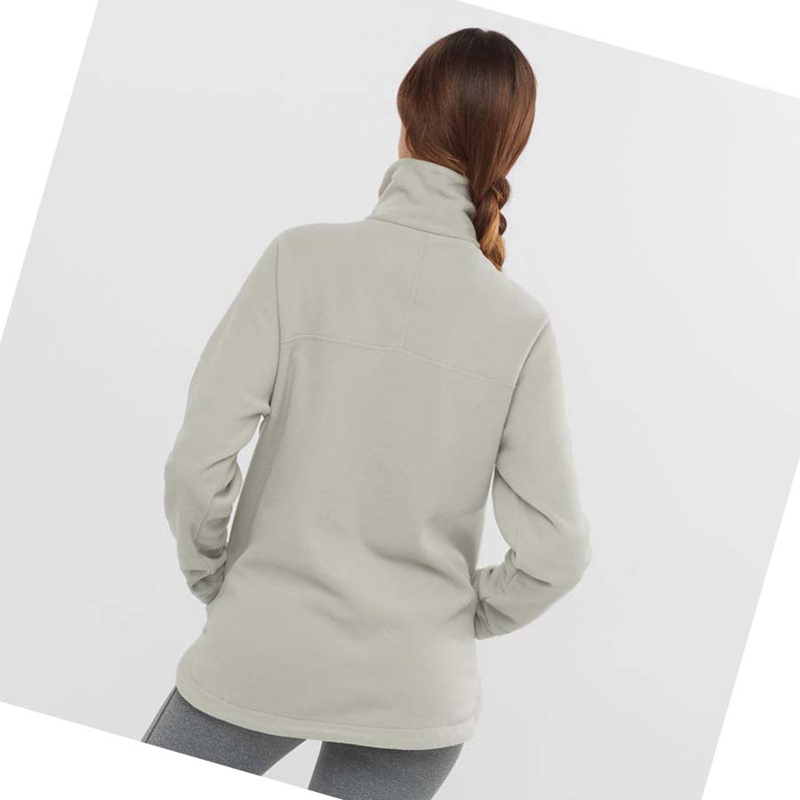Salomon ESSENTIAL COSY FLEECE Kapucnis Pulóver Női Fehér | 48150-DLMT