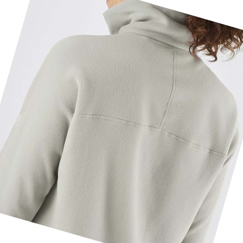 Salomon ESSENTIAL COSY FLEECE Kapucnis Pulóver Női Fehér | 48150-DLMT