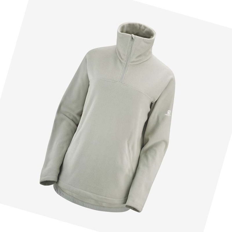 Salomon ESSENTIAL COSY FLEECE Kapucnis Pulóver Női Fehér | 48150-DLMT