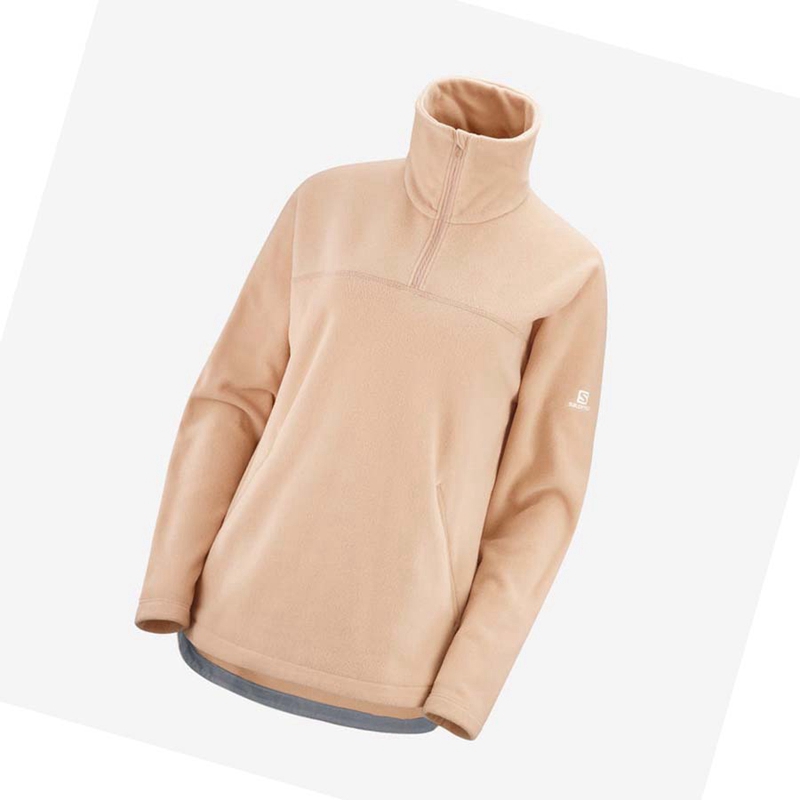 Salomon ESSENTIAL COSY FLEECE Kapucnis Pulóver Női Rózsaszín | 63720-RTUL