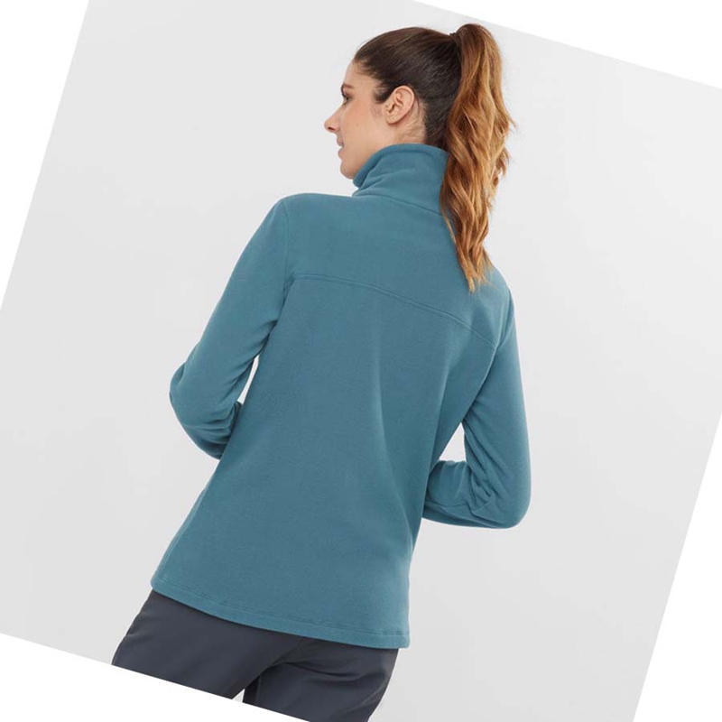 Salomon ESSENTIAL COSY FLEECE Kapucnis Pulóver Női Kék | 63790-OKWF