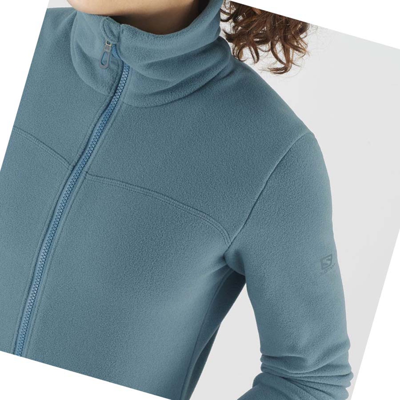 Salomon ESSENTIAL COSY FLEECE Kapucnis Pulóver Női Kék | 63790-OKWF