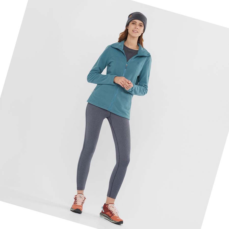 Salomon ESSENTIAL COSY FLEECE Kapucnis Pulóver Női Kék | 63790-OKWF