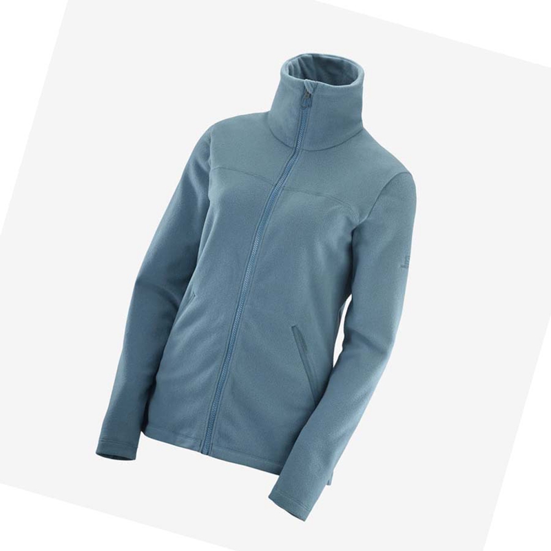 Salomon ESSENTIAL COSY FLEECE Kapucnis Pulóver Női Kék | 63790-OKWF