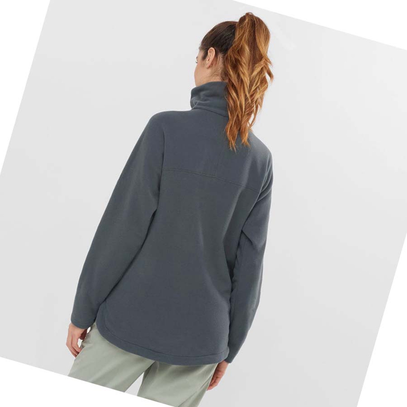 Salomon ESSENTIAL COSY FLEECE Kapucnis Pulóver Női Szürke | 86015-BQPG