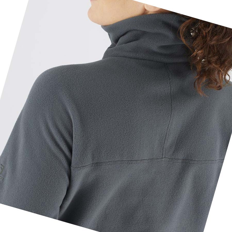 Salomon ESSENTIAL COSY FLEECE Kapucnis Pulóver Női Szürke | 86015-BQPG