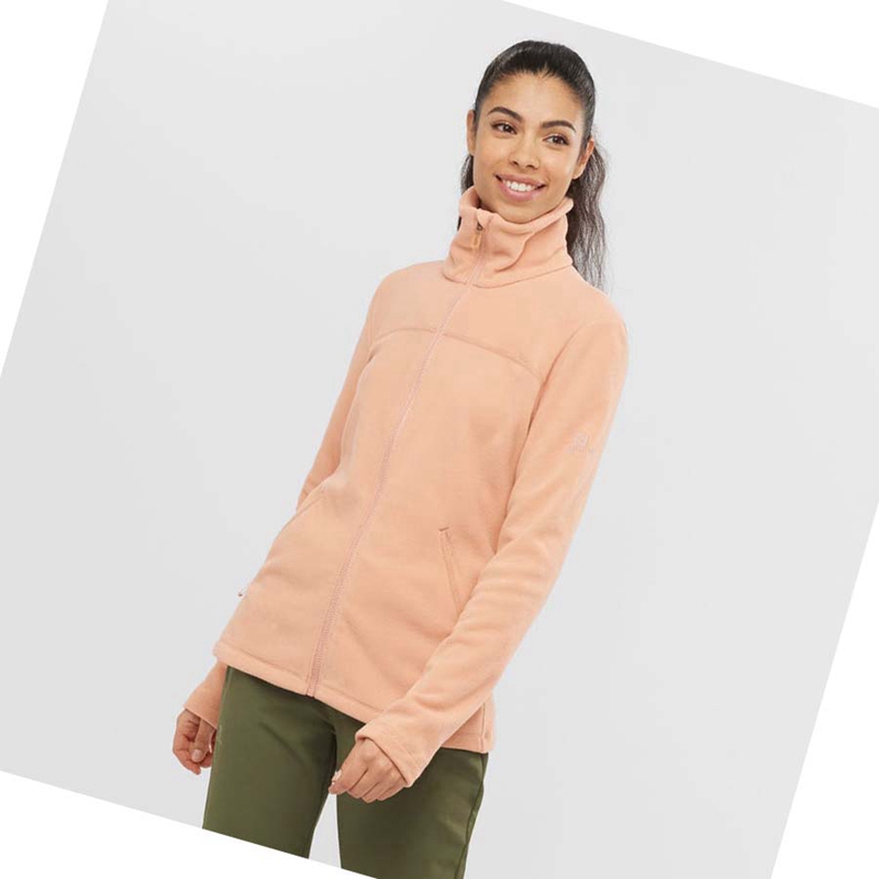Salomon ESSENTIAL COSY FLEECE Kapucnis Pulóver Női Rózsaszín | 93716-YMZK