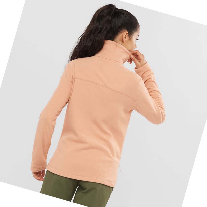 Salomon ESSENTIAL COSY FLEECE Kapucnis Pulóver Női Rózsaszín | 93716-YMZK