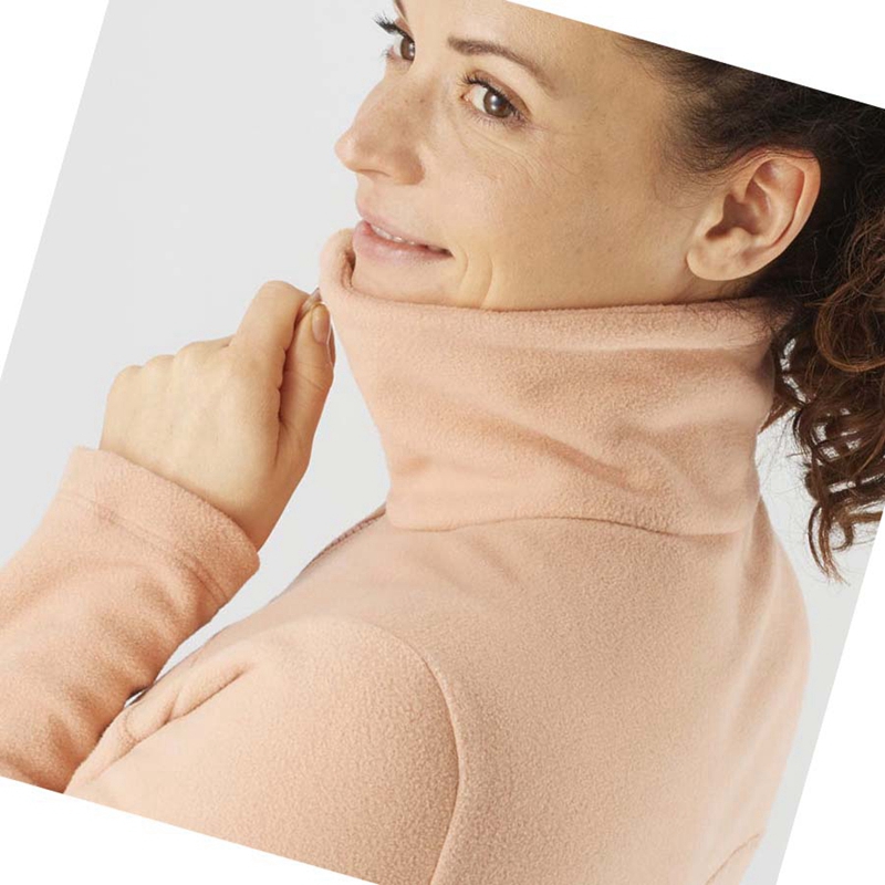 Salomon ESSENTIAL COSY FLEECE Kapucnis Pulóver Női Rózsaszín | 93716-YMZK