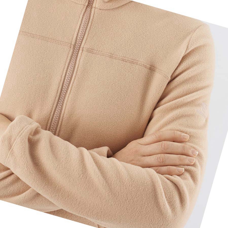 Salomon ESSENTIAL COSY FLEECE Kapucnis Pulóver Női Rózsaszín | 93716-YMZK