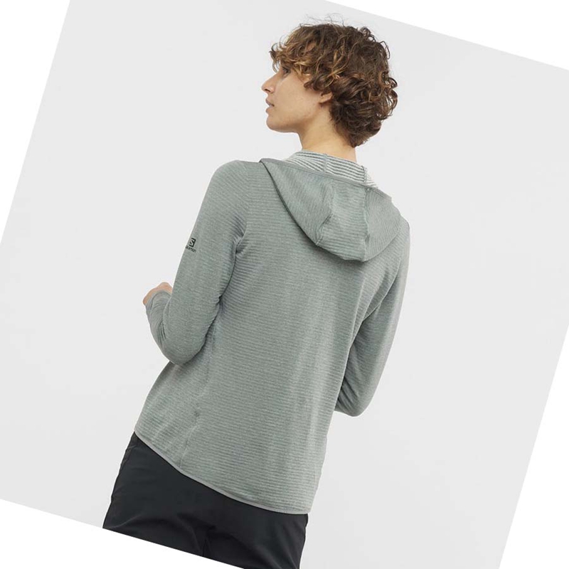 Salomon ESSENTIAL LIGHTWARM HOODED Kapucnis Pulóver Női Zöld | 05926-LBOZ