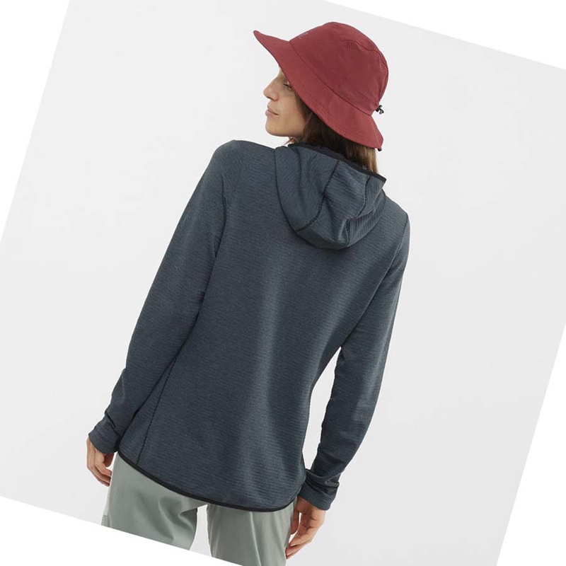 Salomon ESSENTIAL LIGHTWARM HOODED Kapucnis Pulóver Női Fekete | 97214-SXYA