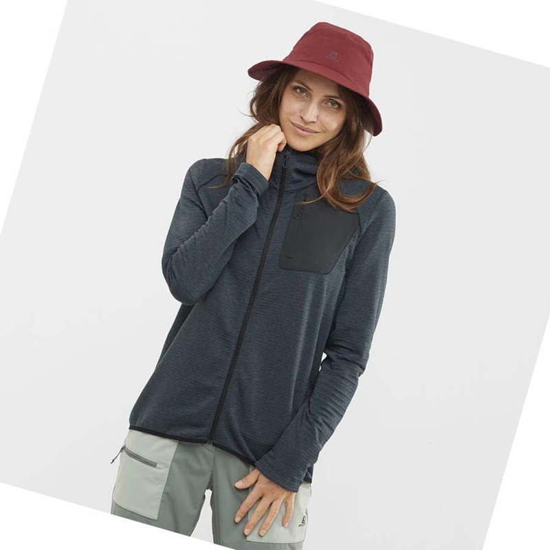 Salomon ESSENTIAL LIGHTWARM HOODED Kapucnis Pulóver Női Fekete | 97214-SXYA