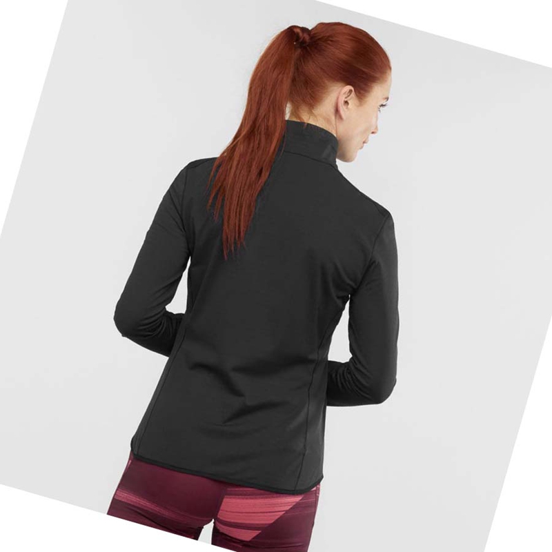 Salomon ESSENTIAL LIGHTWARM Kapucnis Pulóver Női Fekete | 04985-VPRX