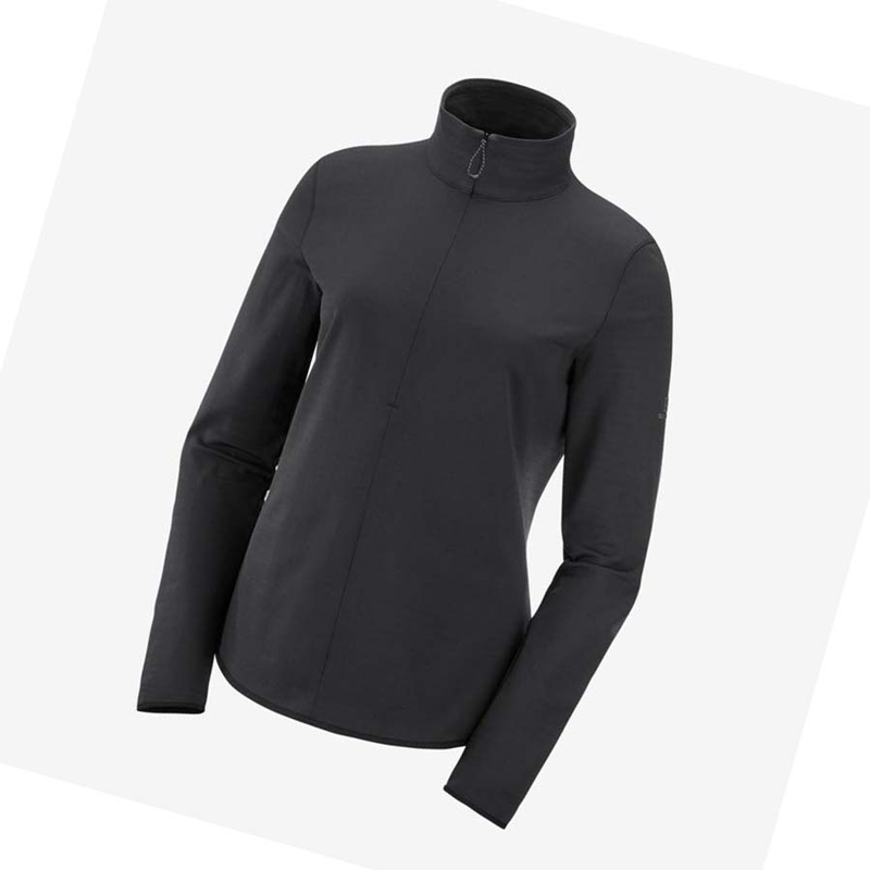 Salomon ESSENTIAL LIGHTWARM Kapucnis Pulóver Női Fekete | 04985-VPRX