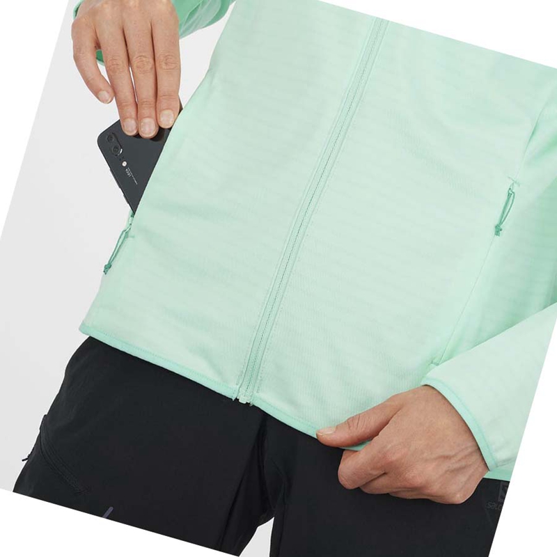 Salomon ESSENTIAL LIGHTWARM Kapucnis Pulóver Női Zöld | 81930-JHGB