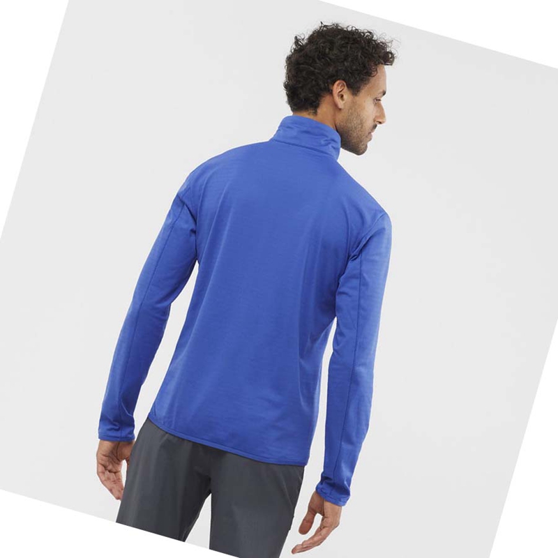 Salomon ESSENTIAL LIGHTWARM Kapucnis Pulóver Férfi Kék | 85940-THFM