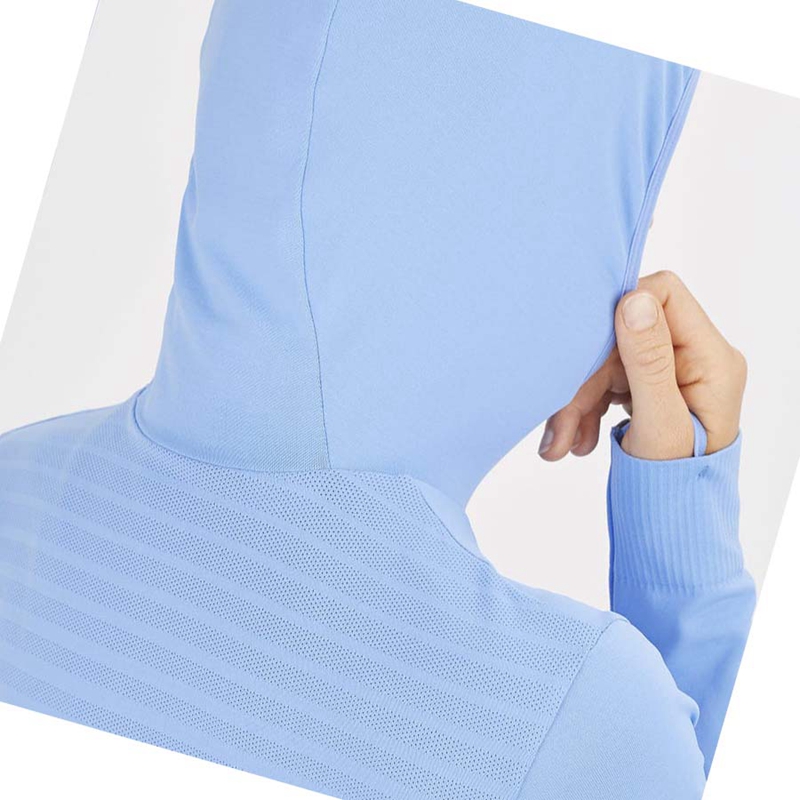 Salomon ESSENTIAL SEAMLESS Kapucnis Pulóver Női Kék | 20798-HJZU
