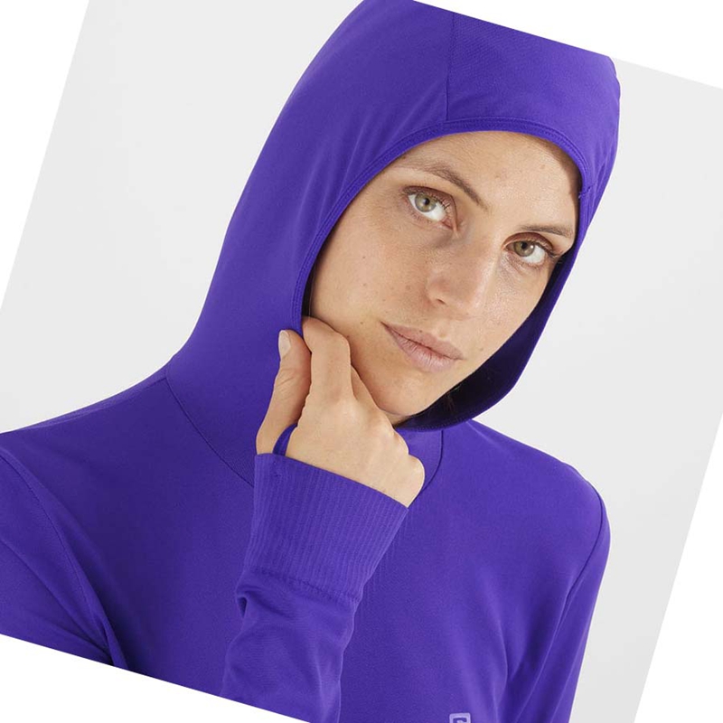 Salomon ESSENTIAL SEAMLESS Kapucnis Pulóver Női Lila | 84376-NCMA