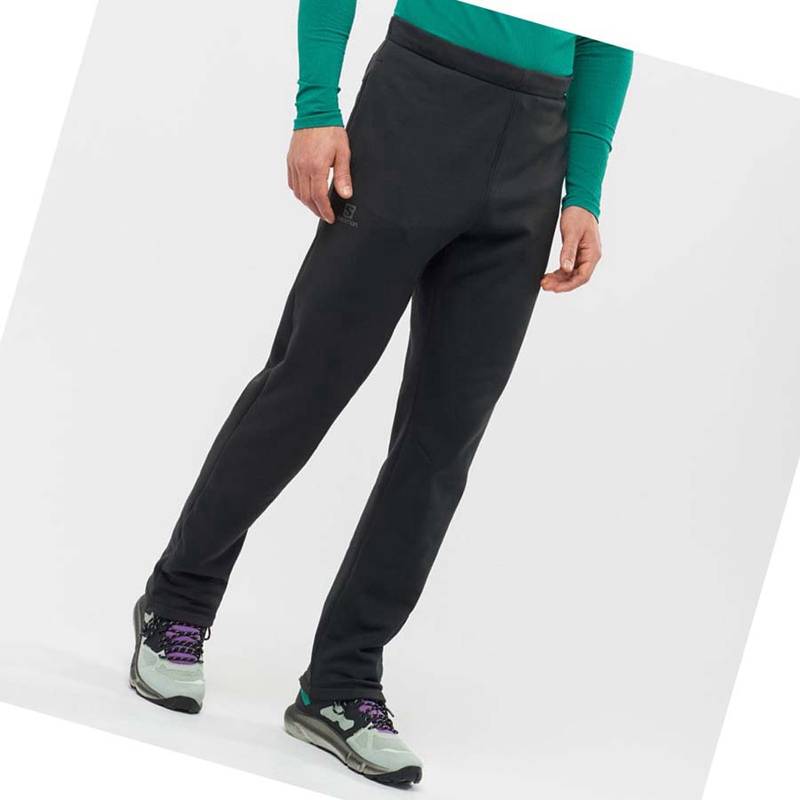 Salomon ESSENTIAL WARM FLEECE Nadrág Férfi Fekete | 68951-VQZJ