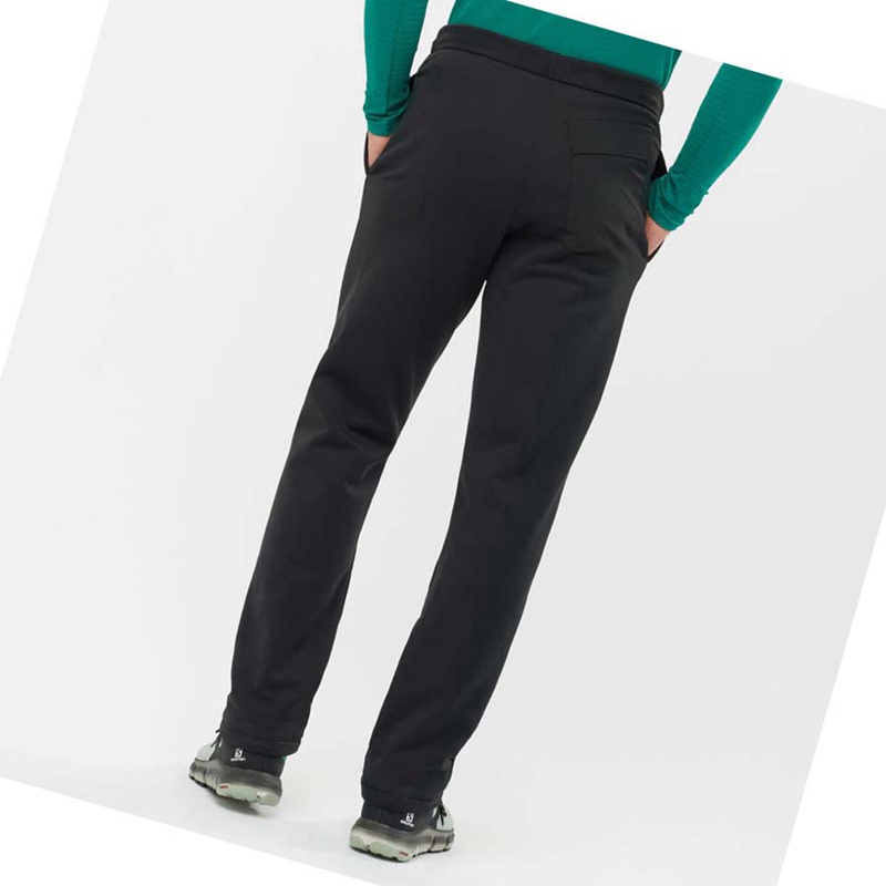 Salomon ESSENTIAL WARM FLEECE Nadrág Férfi Fekete | 68951-VQZJ