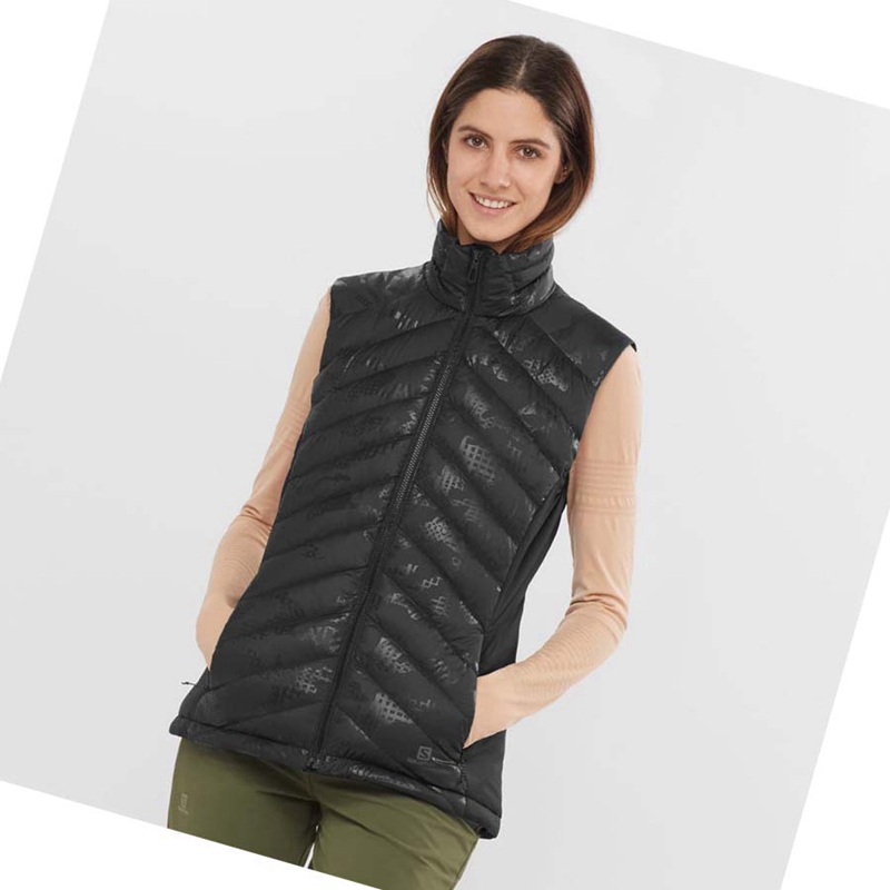 Salomon ESSENTIAL XWARM DOWN INSULATED Kabát Női Fekete | 24917-CNAZ