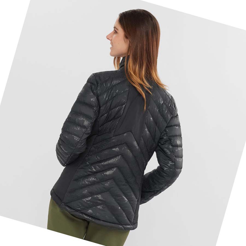 Salomon ESSENTIAL XWARM DOWN INSULATED Kabát Női Fekete Fekete | 35908-LEUC