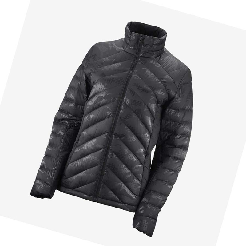 Salomon ESSENTIAL XWARM DOWN INSULATED Kabát Női Fekete Fekete | 35908-LEUC