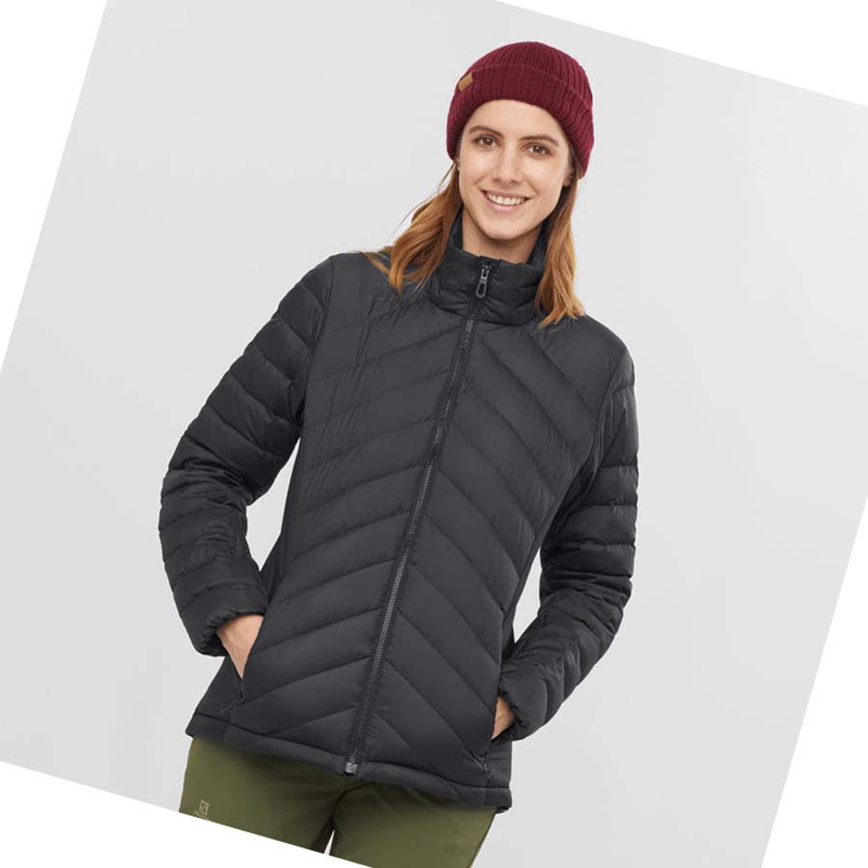 Salomon ESSENTIAL XWARM DOWN INSULATED Kabát Női Fekete | 65031-VNRK