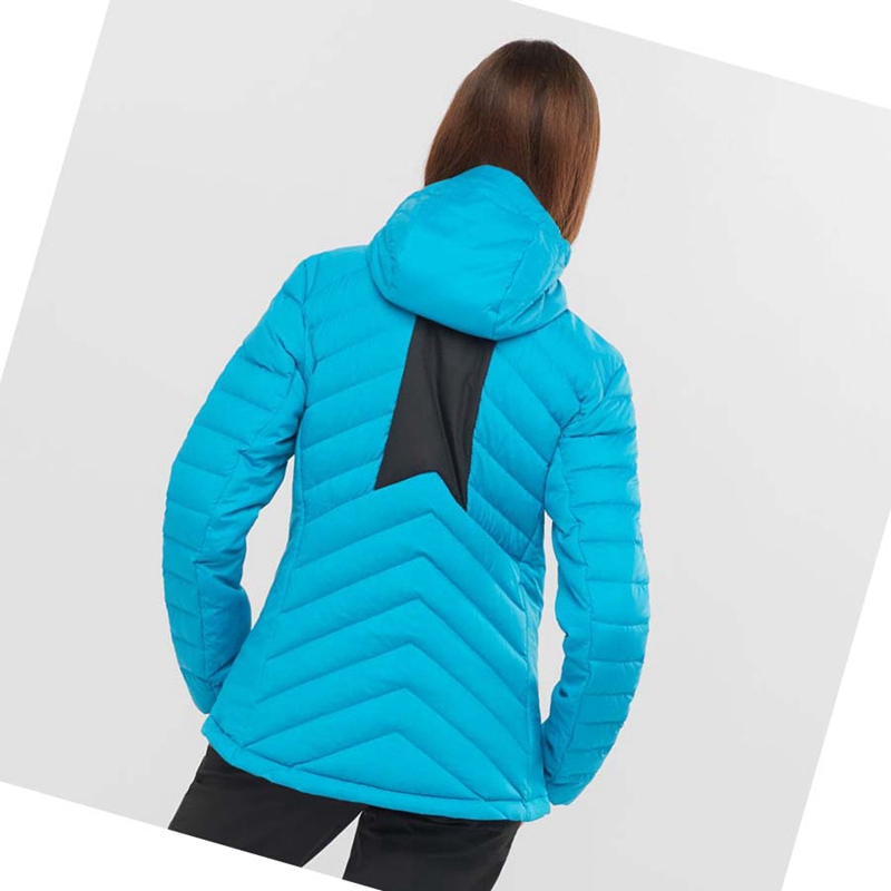 Salomon ESSENTIAL XWARM DOWN INSULATED Kabát Női Kék | 67243-ZJND