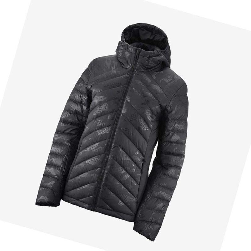 Salomon ESSENTIAL XWARM DOWN INSULATED Kabát Női Fekete Fekete | 84672-JQTO