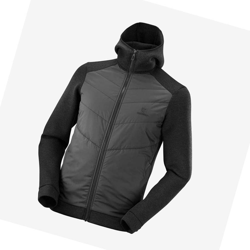Salomon ESSENTIAL XWARM HYBRID Kapucnis Pulóver Férfi Szürke | 95087-WKTS