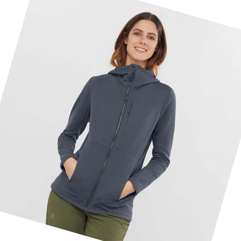 Salomon ESSENTIAL XWARM Kapucnis Pulóver Női Fekete | 43517-LSVQ