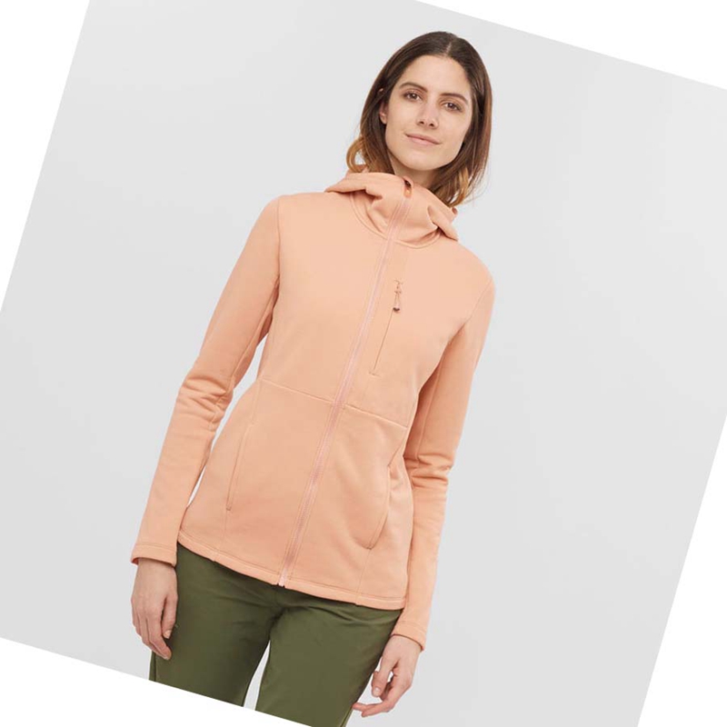 Salomon ESSENTIAL XWARM Kapucnis Pulóver Női Rózsaszín | 98361-VEIQ