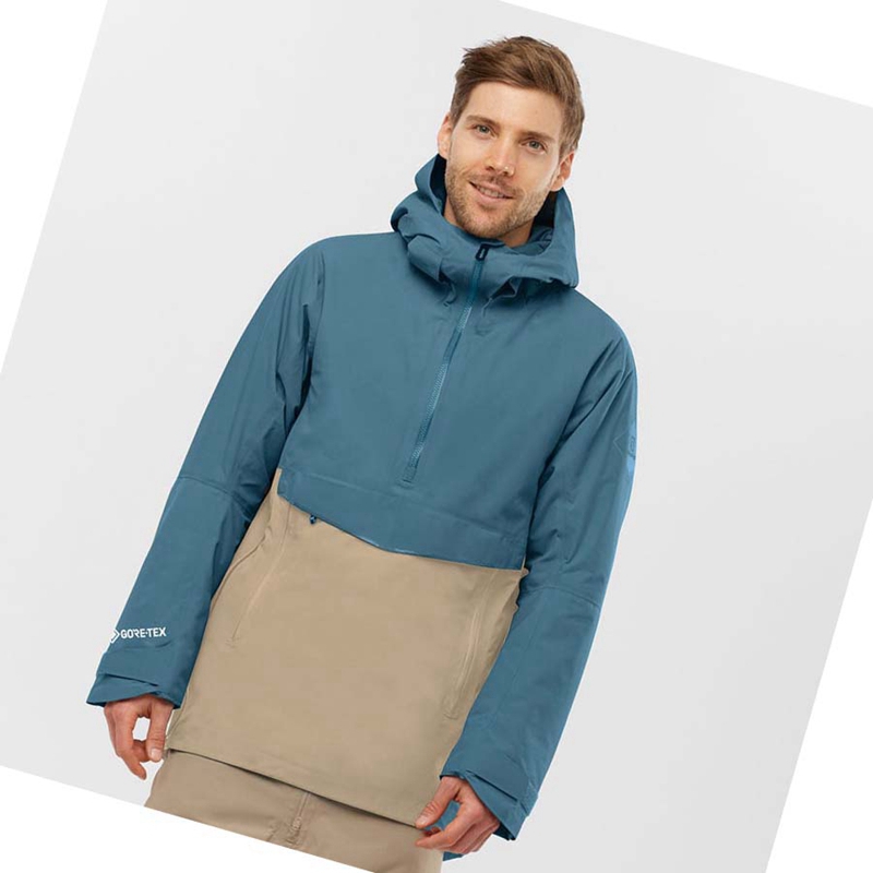 Salomon GRAVITY GORE-TEX ANORAK Síkabátok Férfi Kék | 24913-RADP