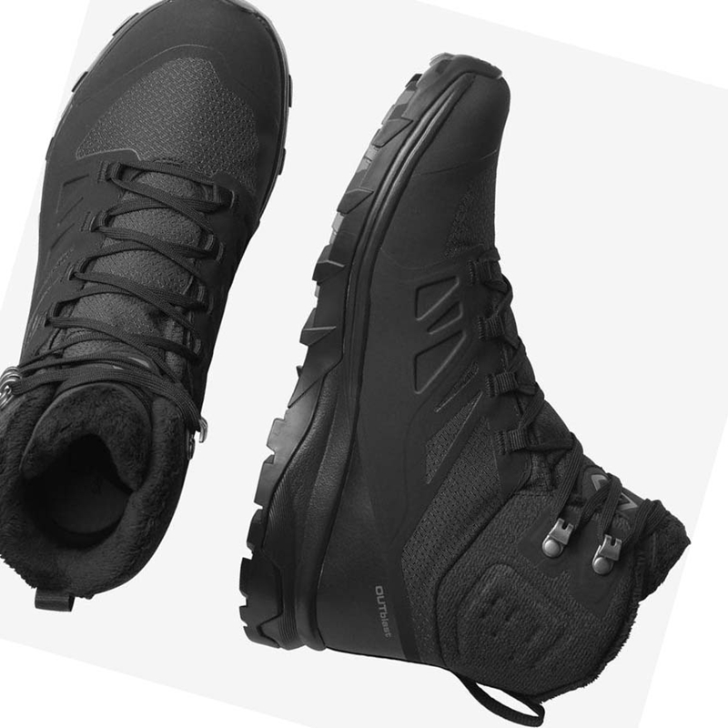 Salomon OUTBLAST THINSULATE™ CLIMASALOMON™ WATERPROOF Téli Csizma Női Fekete | 02718-FTZG