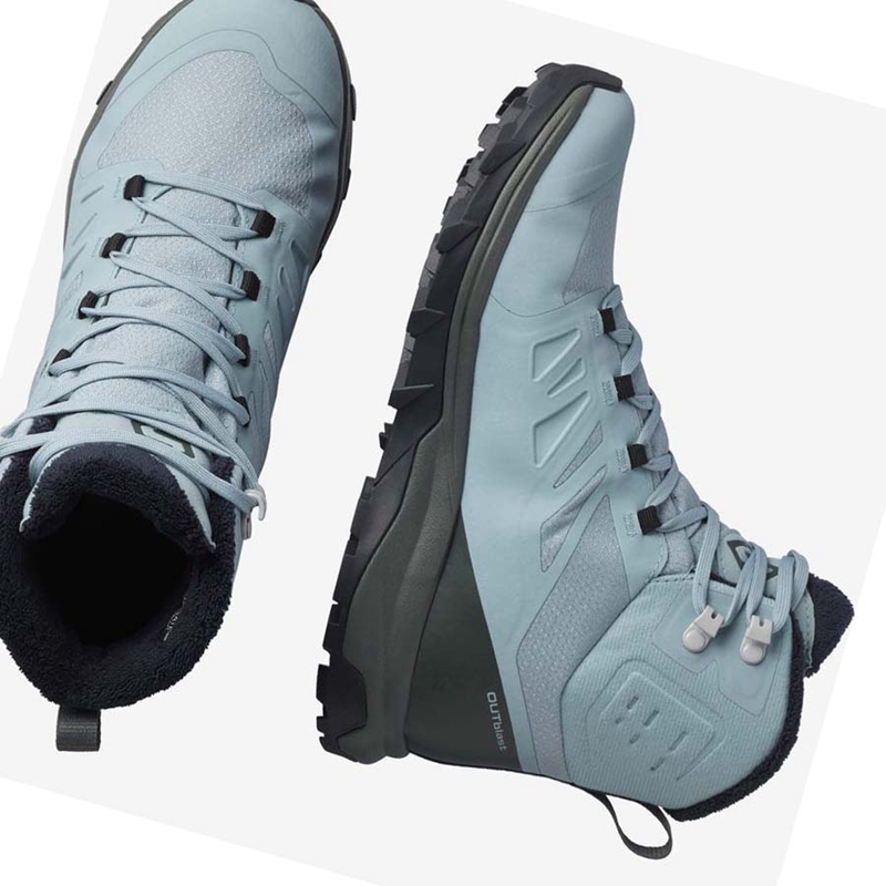 Salomon OUTBLAST THINSULATE™ CLIMASALOMON™ WATERPROOF Téli Csizma Női Kék | 41385-CYWI